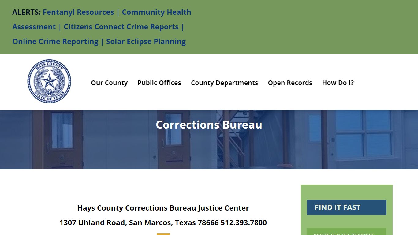 Sheriff – Corrections Bureau - Hays County